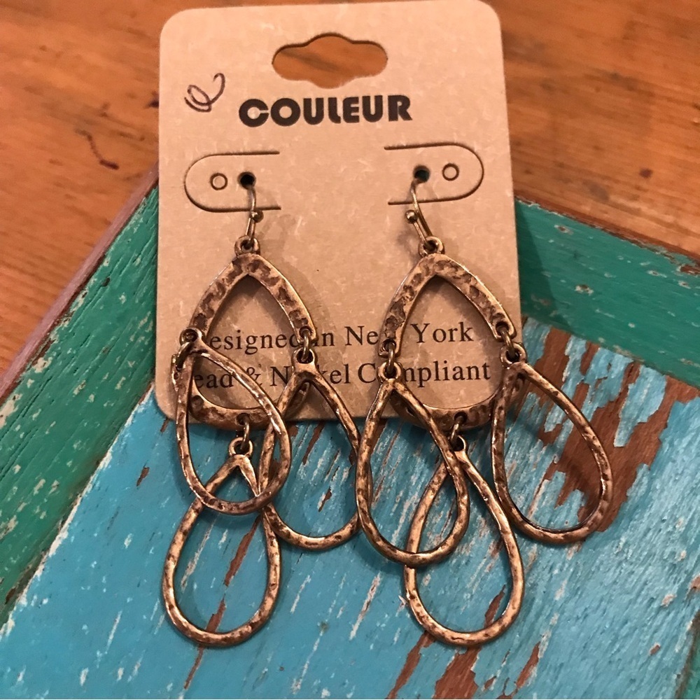 ▪️Hammered Brass Teardrop Earrings